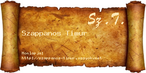 Szappanos Timur névjegykártya